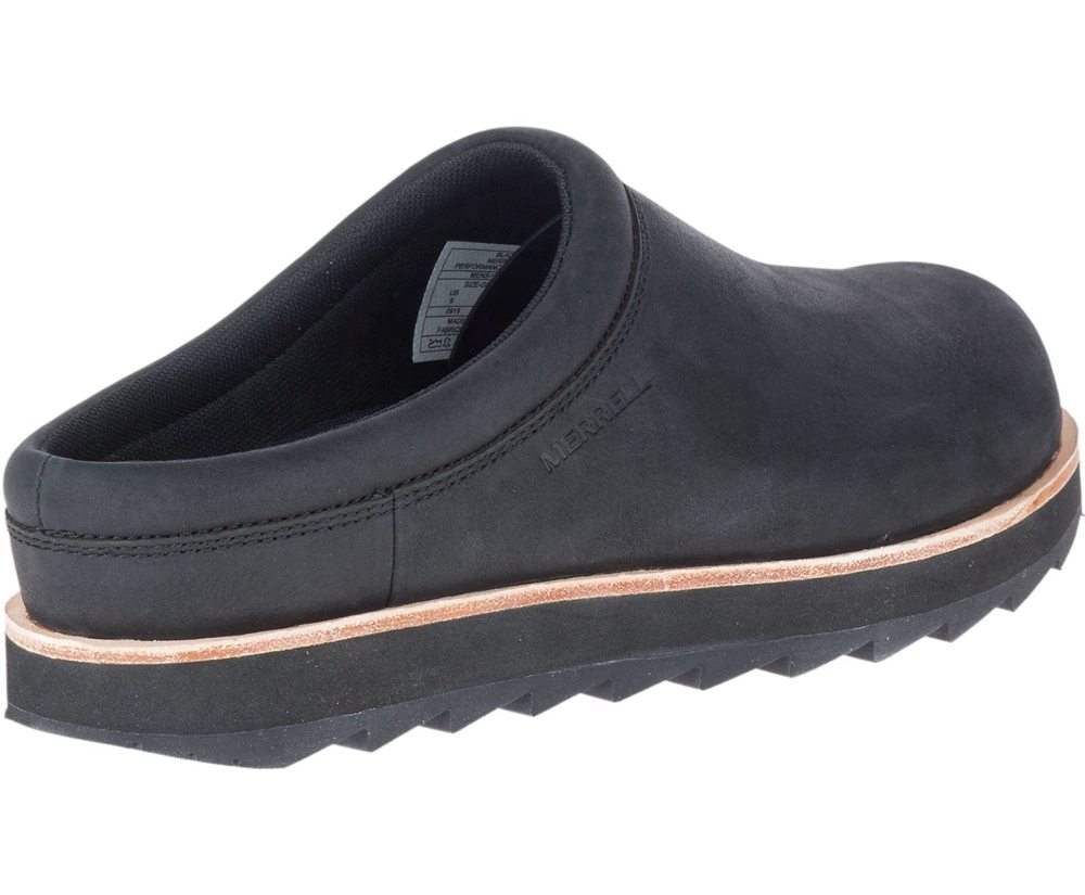Merrell Slip Ons Black - Juno Clog Leather - Mens 80AOPGDJR